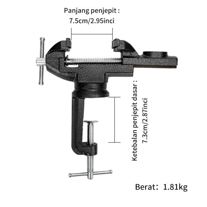 Catok Clamp catok paron Besi putaran 360 derajat / ragum besi duduk tekiro / Ragum Klem / Catok Meja