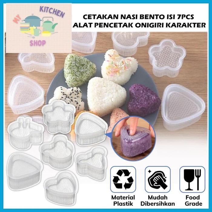 Cetakan Nasi Bento Karakter Isi 1Pcs / Rice Mold Transparan Bpa Free Alat Bantu Pembentuk Onigiri