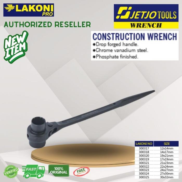 Jetjo Tools Lakoni Pro Kunci Ratchet Construction Wrench