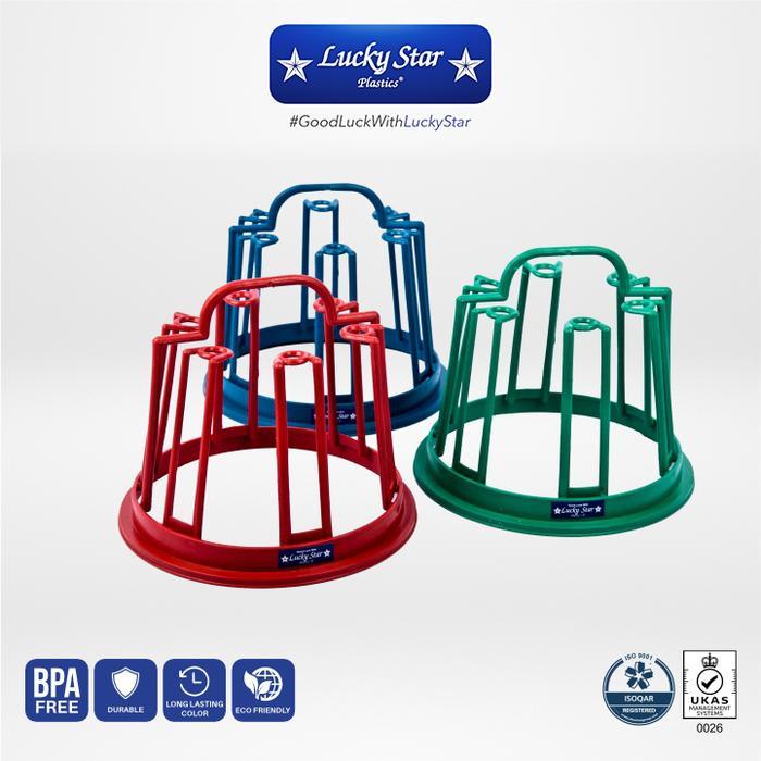 GLASS STAND ROTAN BULAT ELEGANT / PERLENGKAPAN MINUM / RAK GELAS