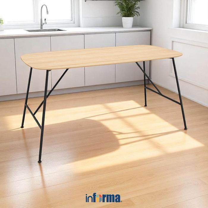 Informa Sonagi Meja 160X80X75 cm - Cokelat Natural Meja Makan Minimalis Cafe Rias Meja Kerja Kayu