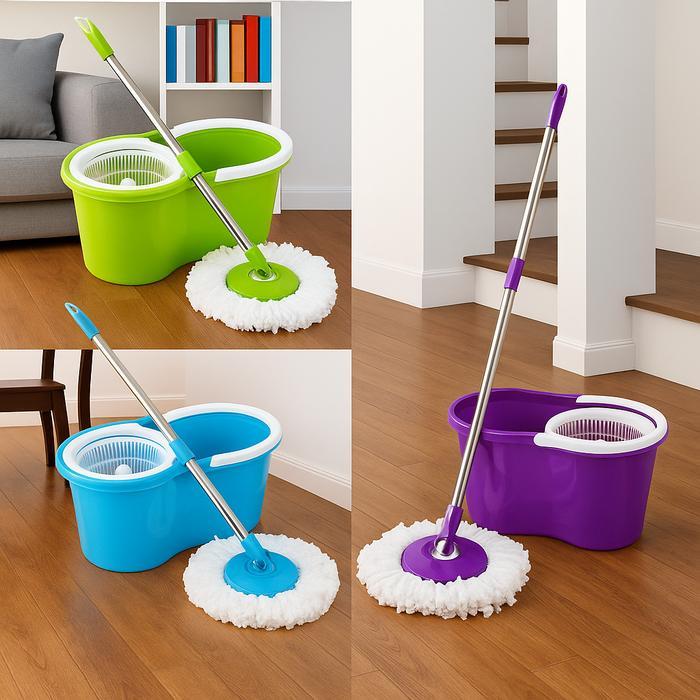 Alat Pel Lantai Putar Otomatis Super Bersih dan Ember Multifungsi / Alat Pel Lantai Besar Spin Mop