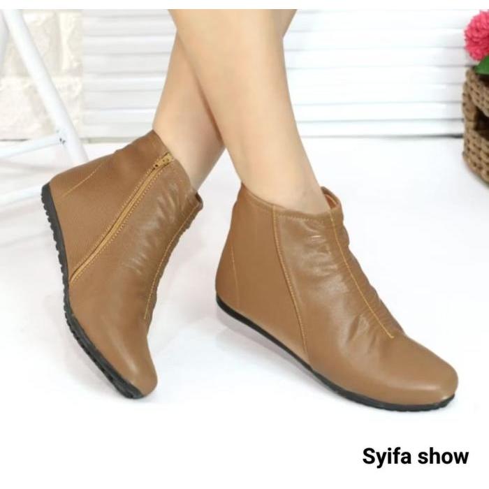 Aerostreet - Sepatu Boots Wanita Terbaru Flat Shoes Model Korea Style-Casual
