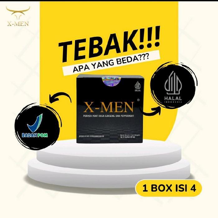 XMEN PERMEN GINSENG HERBAL ORIGINAL ( 1 BOZ ISI 4 ) PERMEN STAMINA PRIA KUAT TAHAN LAMA BPOM