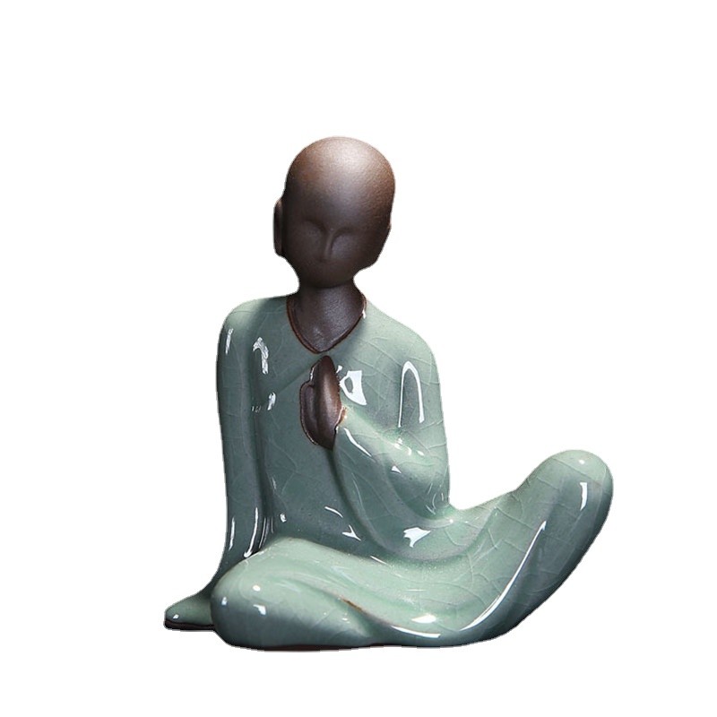 Patung Buddha Biksu Kecil Tathagata India Yoga Patung Mandala Keramik Ornamen Upacara Hadiah Patung 