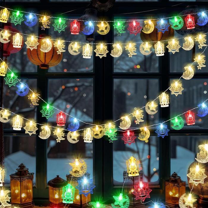 3M20LED / 6M40LED /10M80LEDLampu Lebaran Lampu Bintang LED Dekorasi Ramadhan Ornamen Hari Raya Idul