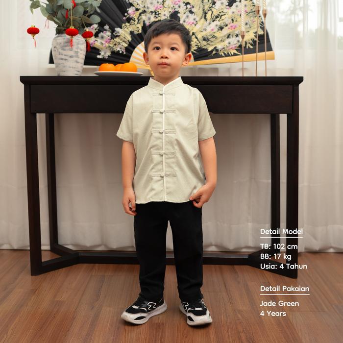 Nice Kids - Xiang Kids Cheongsam Shirt 1-8 Tahun Atasan Kemeja Anak Laki-laki