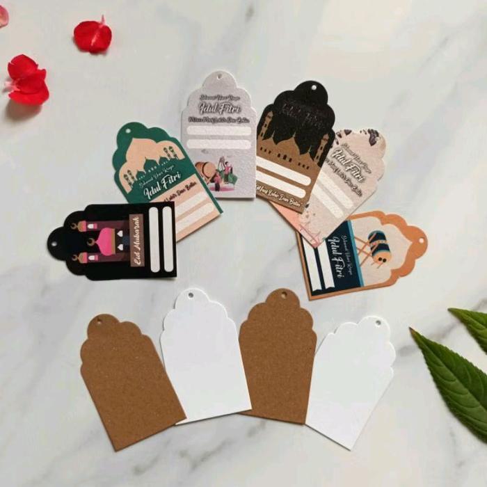 is 50 HANGTAG BAJU PRODUK PUTIH COKLAT / HANGTAG PRODUK / HANGTAG POLOS IDUL FITRI LEBARAN HANGTAG /