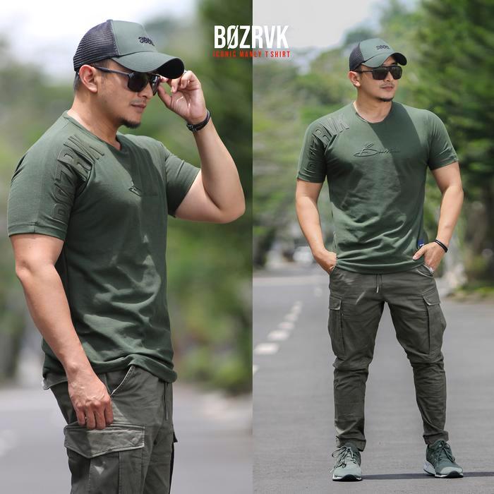 ASLI Kaos Pria Hijau Army Kaos Kaos Baju Kaos Tactical Kaos Taktikal READY STOCK
