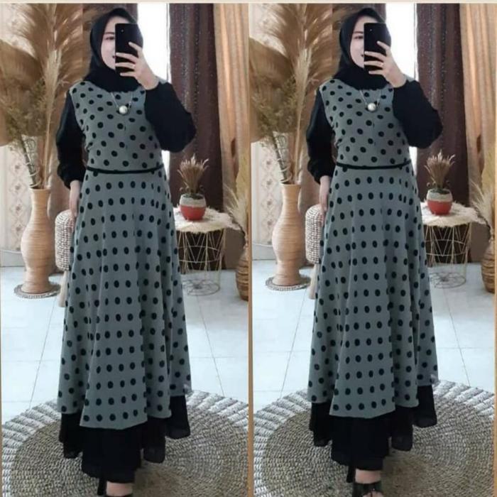 zeni gamis ceruty bebydoll mayung gamis ceruty salur rempel terbaru