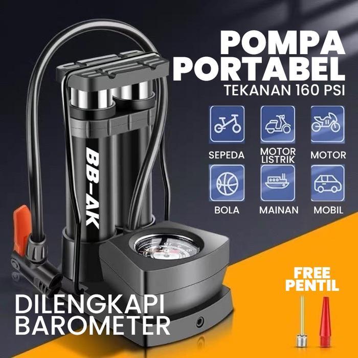 Pompa Angin Kaki/Pompa Kaki/Pompa Ban Mini Foot Pump Portable High