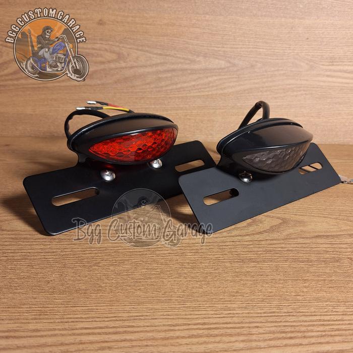 Cat Eye Stoplamp . Lampu Rem Belakang LED Motor Universal . Motor Custom Tracker Scrambler