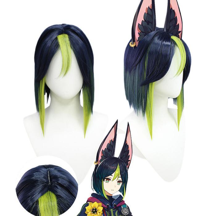 Lol-10 Wig Genshin Tighnari Cosplay Rambut Palsu Karakter Anime