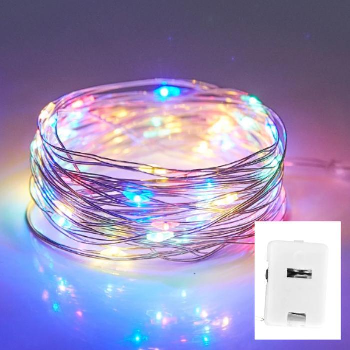 Lampu Hias Kawat Led Kotak Warna Warni