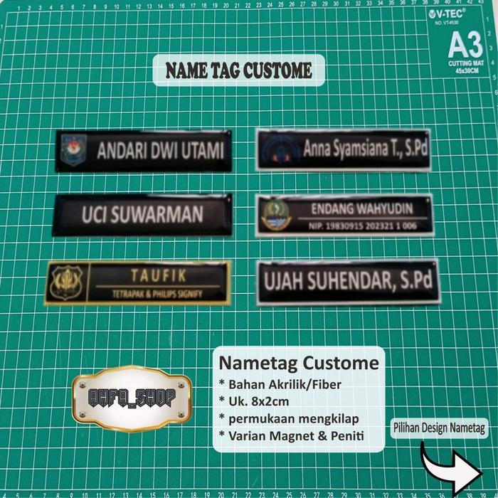 "New" Name tag / Papan Nama /ASN / PNS termurah Magnet Peniti