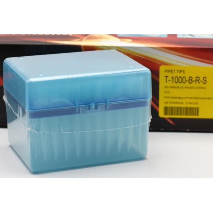 JTTOP" BLUE TIP RACKED. 100 TIPS/RACK. AXYGEN