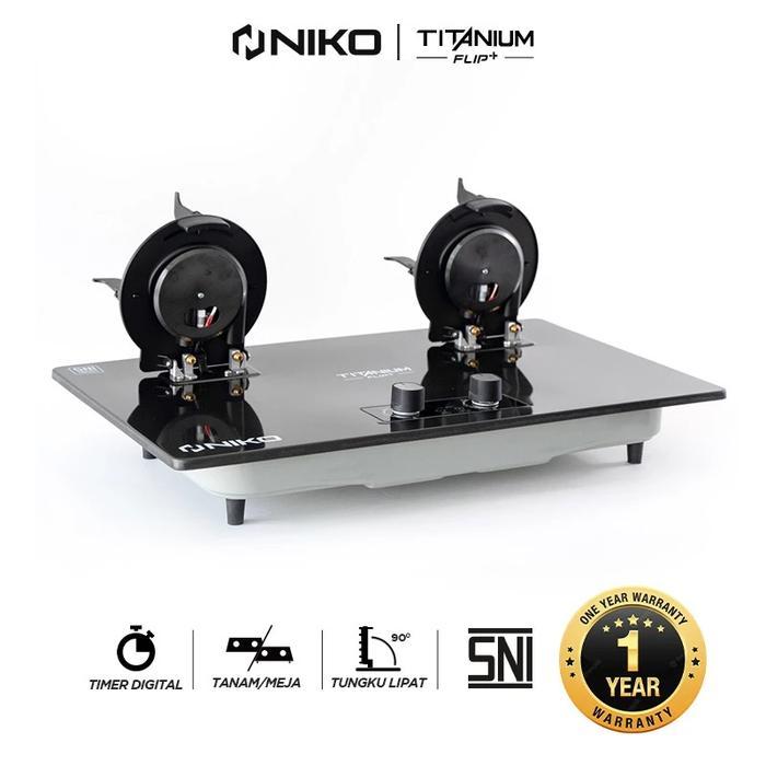 Sanken Living - Niko Kompor Gas Tanam Bahan Stainless Steel - Niko Titanium Flip Plus / Titanium