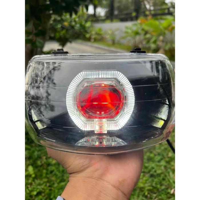 Fullset Reflektor Lampu Depan Astrea Legenda 2 Custom Biled Ala Ala 2,5Inch Tinggal Pasang Tambahkan