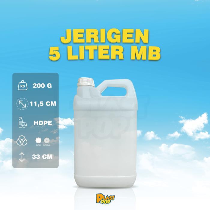 (20 Pcs) Jerigen 5 Liter Mb / 5 Liter Mulut Besar / 5000 Ml / Minyak Goreng Bomoli - Jerigen
