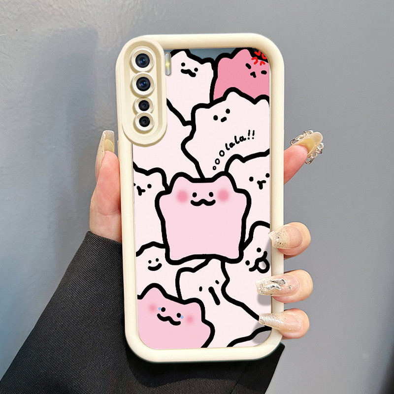 Casing Hp Untuk OPPO A91 OPPO F15 OPPO Reno 3 Case Pink Karakter Awan Kasing silikon Cesing keras Ta