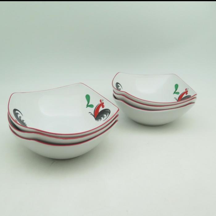 Mangkok persegi keramik/ Mangkok persegi ayam jago