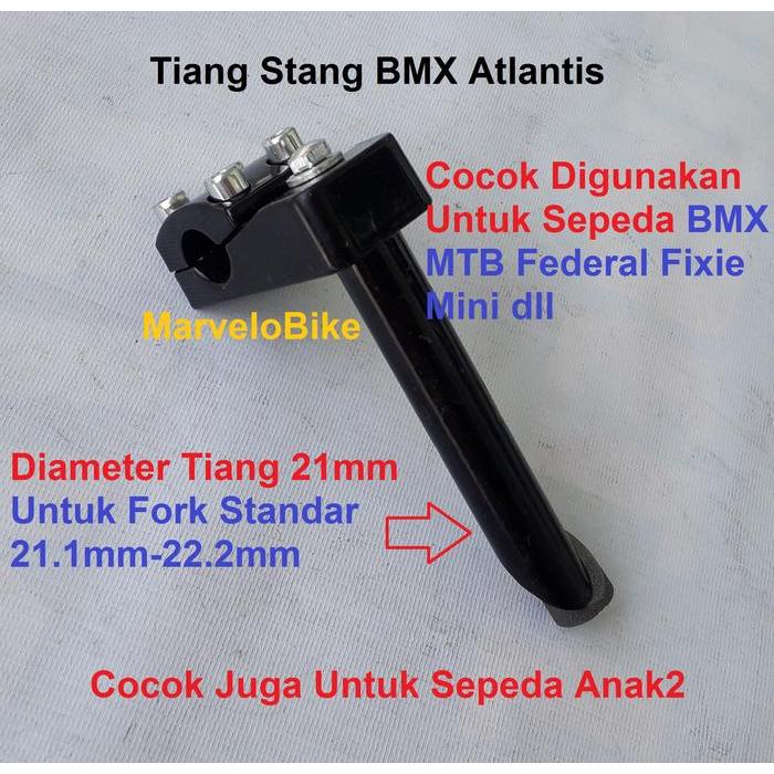 Stem Tiang Stang Sepeda Bmx Fixie Mini Atlantis 21Mm