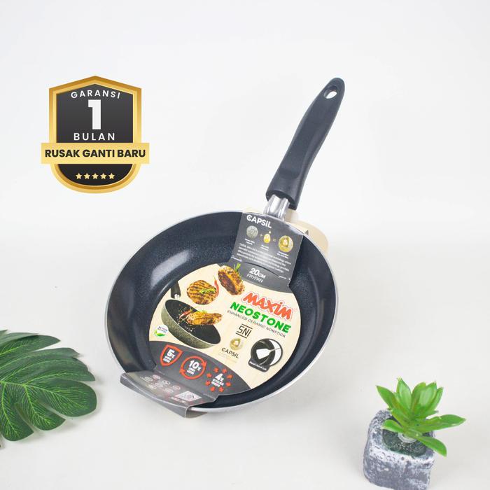 Maspion Maxim Neostone Frypan 20 22 24 26 28 cm Teflon Anti Gores Anti Lengket Keramik - Kitchenware