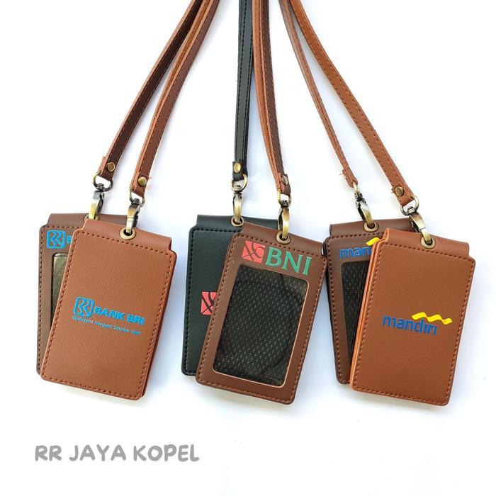 Id Card Kalung Holder Name Tag Kulit 1 Mika Logo