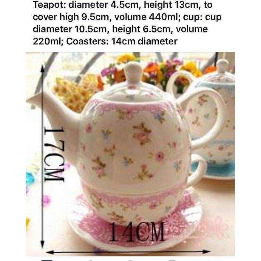 TEKO KERAMIK MOTIF SHABBY/SHABBY CHIC/TEA SET/TEA POT/MUG SHABBY