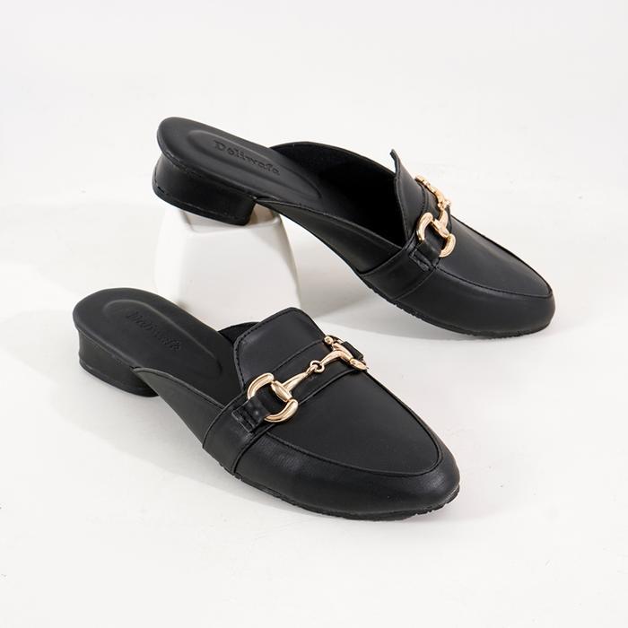 Deliwafa - Intari Heels Slop Fasion Shoes Wanita Pointed Toe Sendal