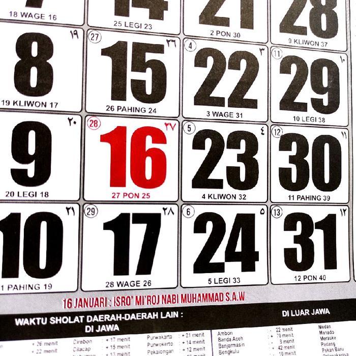 "New" Termurah Terbaru Kalender Nasional 2026 Hitungan Jawa Arab Ukuran 32x49