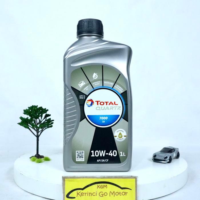 TOTAL QUARTZ 7000 SAE 10W-40 1 LITER API SERVICE SN/CF OLI MOBIL MESIN BENSIN PELUMAS SYNTHETIC