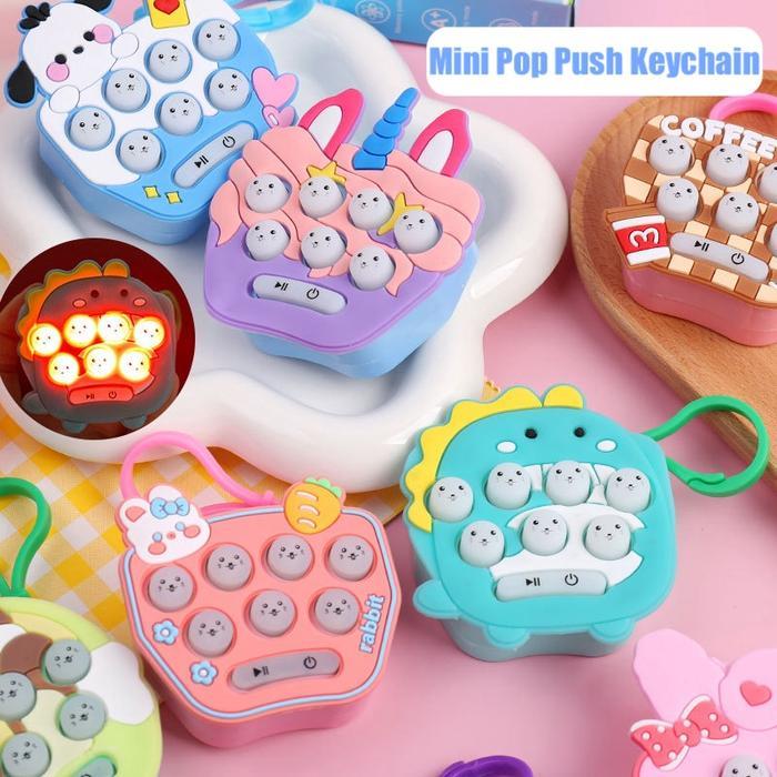Fidget Toys Gantungan Kunci Mainan Game Pop it Elektrik Mini Pop Push