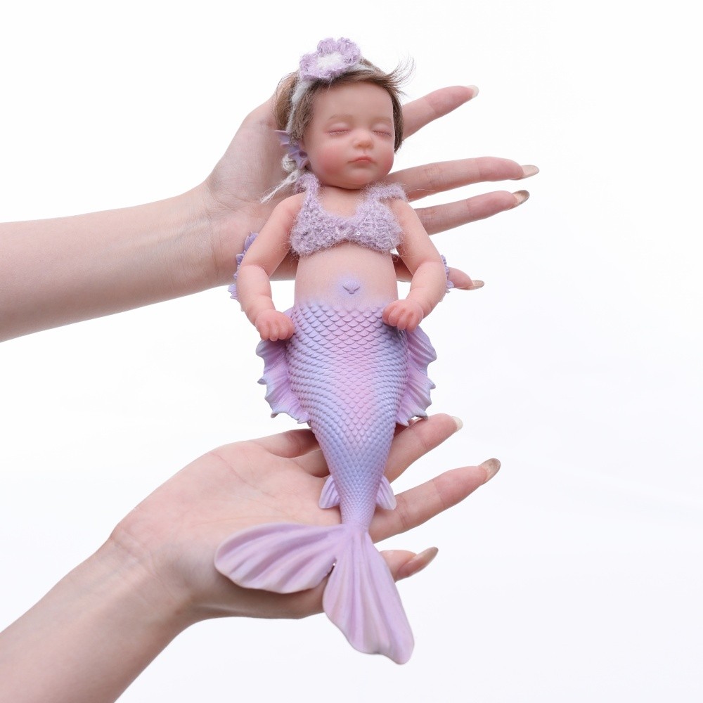 Cloveray 12 Inch Ultra Realistic Full Body Silicone Doll Soft Solid Mermaid Silicone Doll