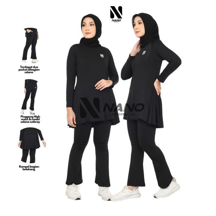 Nano Sportswear Baju Senam Muslim Wanita / Baju Olahraga Wanita / Baju Senam Muslim / Baju Olahraga