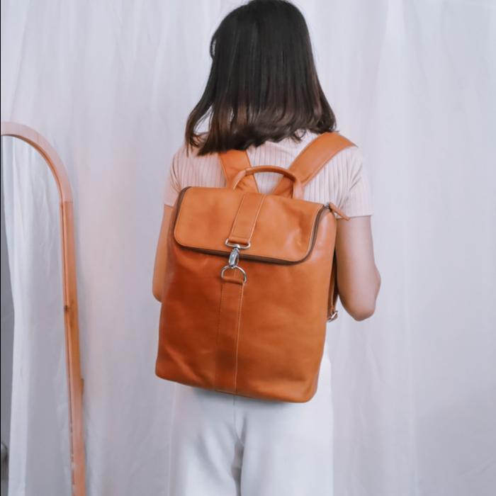 ASLI BUCINI Ade Medium Leather Backpack - Tas Ransel Kulit Sapi Up READY STOCK