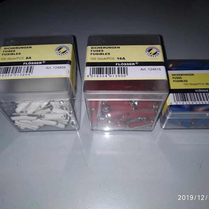 Sekring Batu/Fuse Batu Flosser 8A-16A-25A Original (Isi 100Pcs)