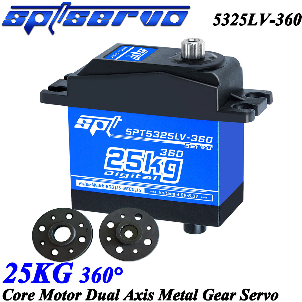 SPT 5325LV-360 25KG Dual Axis Low Voltage High-speed Metal Gear 360 Digital Servo for 1/8 1/10 RC