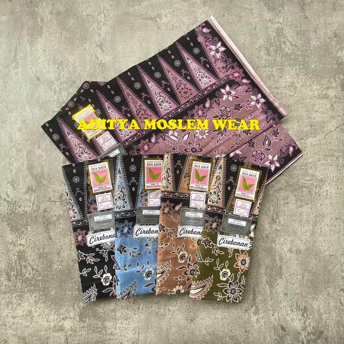 Sarung Batik Dua Daun Cap Cent Bahan Katun Kain Sarung Wanita Sudah Dijahit Biru Hijau Ungu