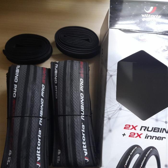 Ban Roadbike Vittoria Rubino Pro Graphene 2.0 700X28C Harga Satu Paket