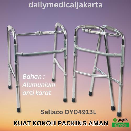 Ready Tongkat Walker Tanpa Roda /Alat Bantu Jalan Lansia Orang Tua /Walker SELLACO Standar Tanp Roda