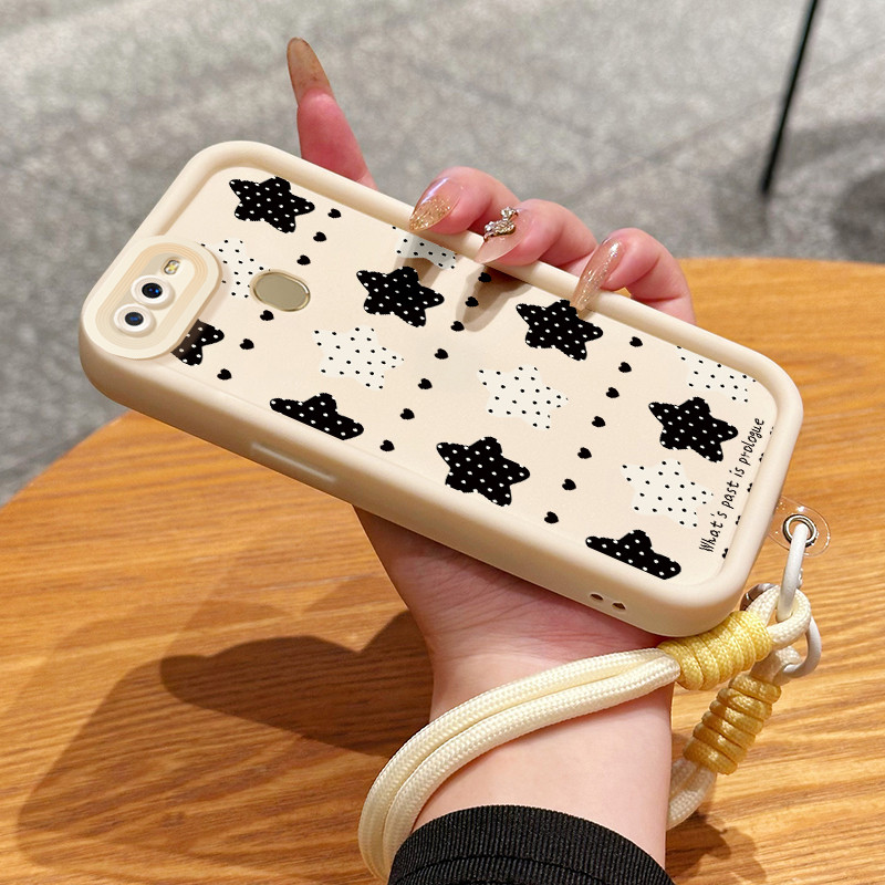 Casing Hp untuk OPPO A7 A5s A12 A12s A11K Case Casing HP Softcase Ponsel Soft Shell dengan Tali Sili