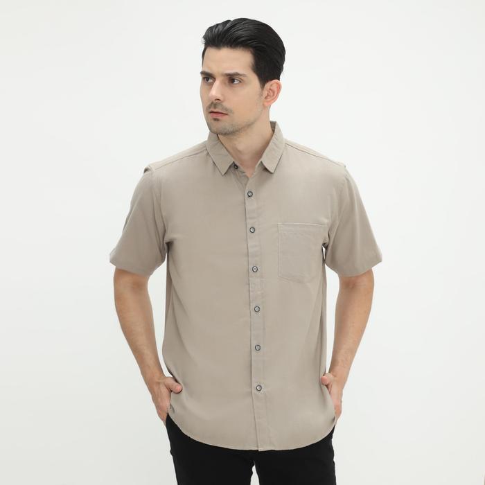 Code Male - Brave Kemeja Pria Pendek Stone Basic Slimfit