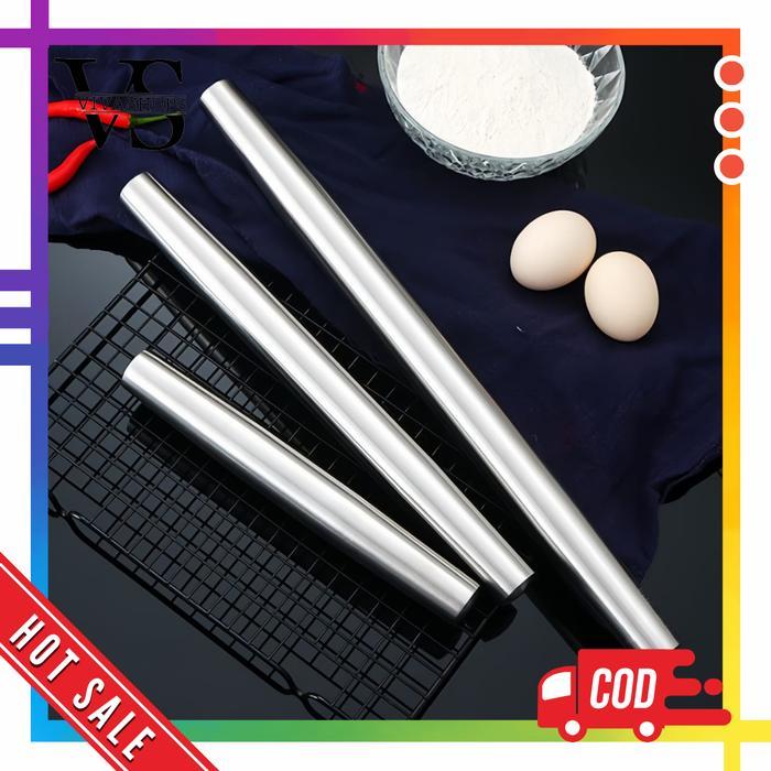 Rolling Pin Steinless / Stik Adonan Kue Gilingan Steinless