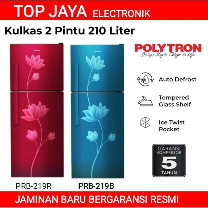 KULKAS POLYTRON 2 PINTU/POLYTRON KULKAS 2 PINTU TANPA BUNGA ES NEW SERIES BERGARANSI RESMI - Biru, d