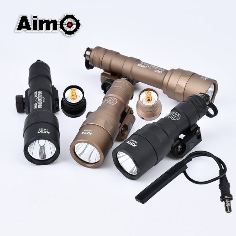 WADSN Airsoft Weapon Light Surefir M300 M300B Mini Scout Light Rifle AR15 HK416 M4 Hunting Metal LED