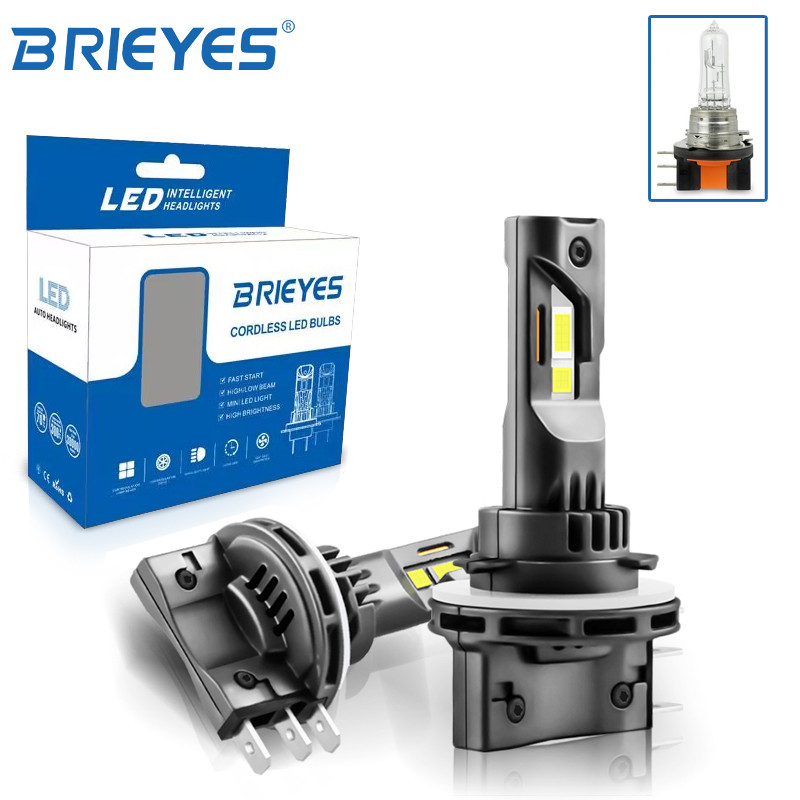 BRIEYES Car H15 LED Bulb 6500K White Headlight High Beam&Daytime Running Light 400% Brighter Than