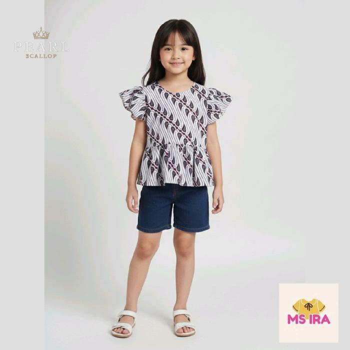 Blouse Ruffle Batik Anak Cantik