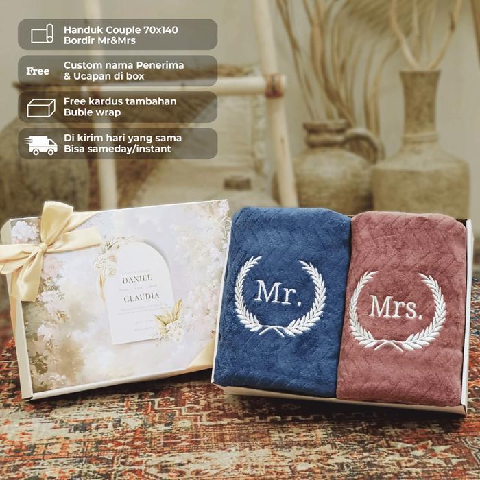 Handuk Couple Seserahan Bordir Handuk Couple Wedding Bordir Co