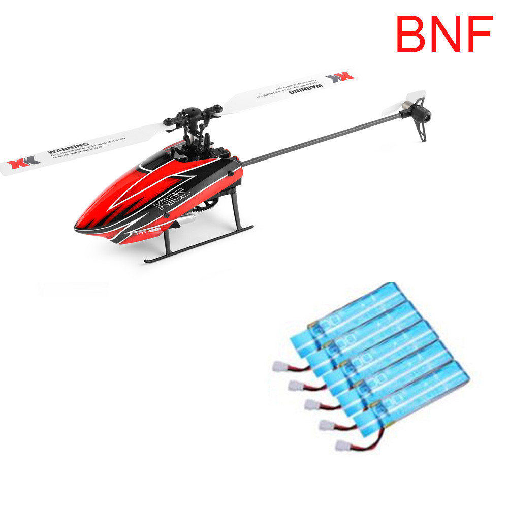 Wltoys Xk K110S Bnf +5Pcs 520Mah Battery +Charger 6Ch Brushless 3D 6G System Rc Helicopter Without
